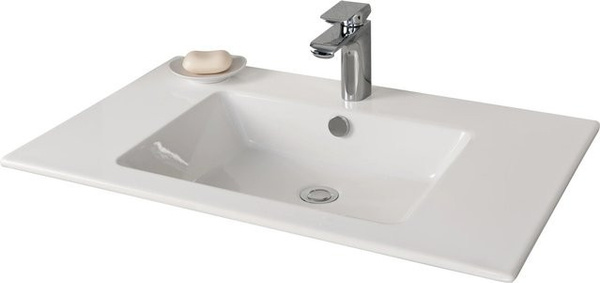 Fackelmann Waschbecken KERA810 Weiß B/H/T: 81 x 16,5 x 51 cm