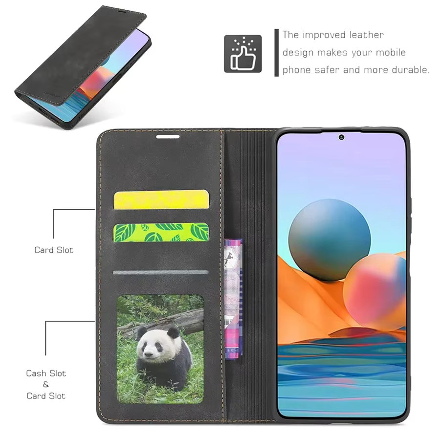 Magnetische Ultraschall Flip LED Tasche für Xiaomi Redmi Note und Redmi Serie in Schwarz oder Blau - Bild 4