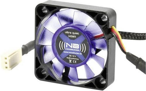 NoiseBlocker BlackSilent XM1 PC-Gehäuse-Lüfter Schwarz und Blau (transparent) B x H x T: 40 x 40 x 10 mm - Bild 1