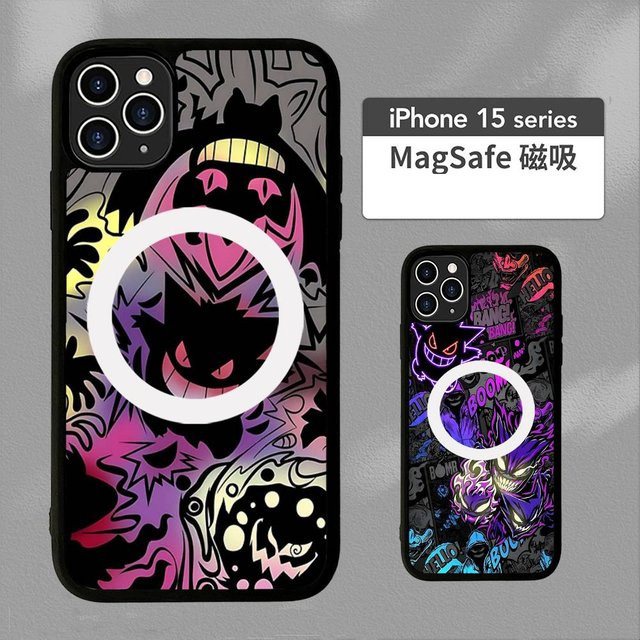 Stoßfeste MagSafe Handyhülle mit Gengar Print für iPhone 11 bis iPhone 17 Pro Max Plus in Multicolour von moetch - Bild 1