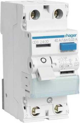 Hager CDS240D FI-Schutzschalter A 2polig 40A 0,03A 230V - Bild 1