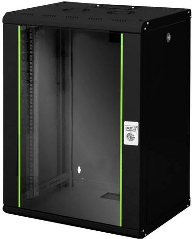 Digitus Wandgehäuse DN-19 16 HE, 19 Zoll IT-Schrank, Schwarz (RAL 9005), B: 60 cm, H: 82 cm, T: 45 cm - Bild 1