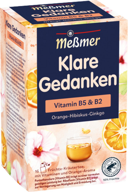 Meßmer Früchtetee Orange-Hibiskus-Ginkgo, Teebeutel, 36g - Bild 1