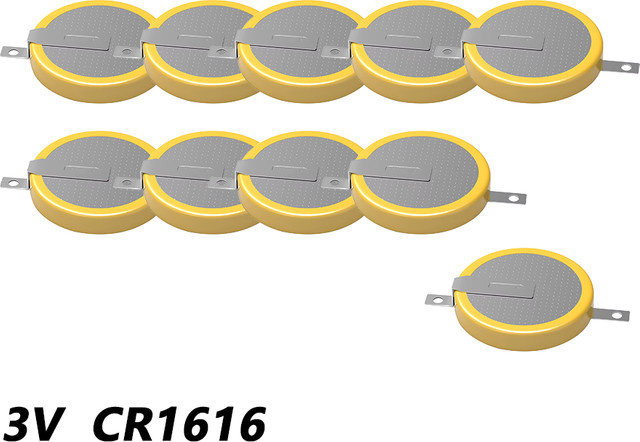 10er Set CR1616 3V Lithium-Knopfzellen mit Lötfahnen für PCB, Elektronik und Spielzeug - Bild 1