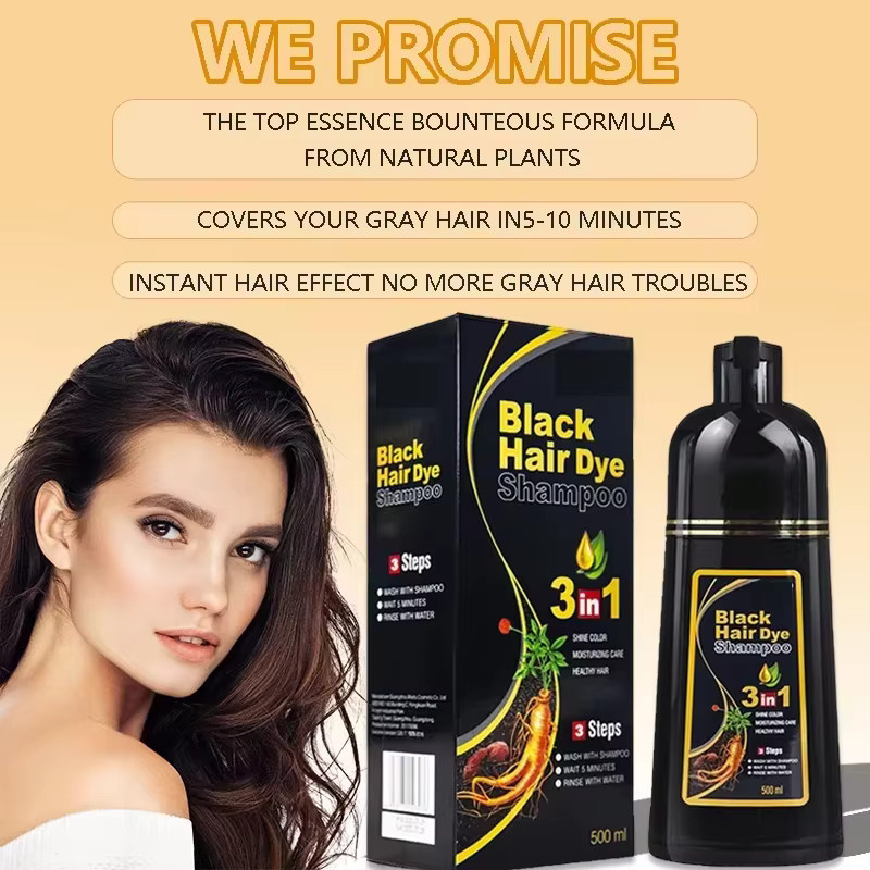 3-in-1 Haarfärbe-Shampoo, Schwarz, 30 ml, Unisex - Bild 3