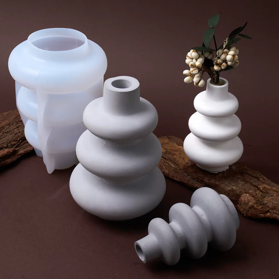UDOCOOL Silikonform für unregelmäßige Vasen im Nordic-Design zum DIY-Gießen von Gips oder Harz in Weiß - Bild 2