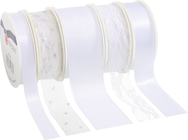 Weißes Geschenkband Hochzeit aus Polyester von PRÄSENT - Bild 1
