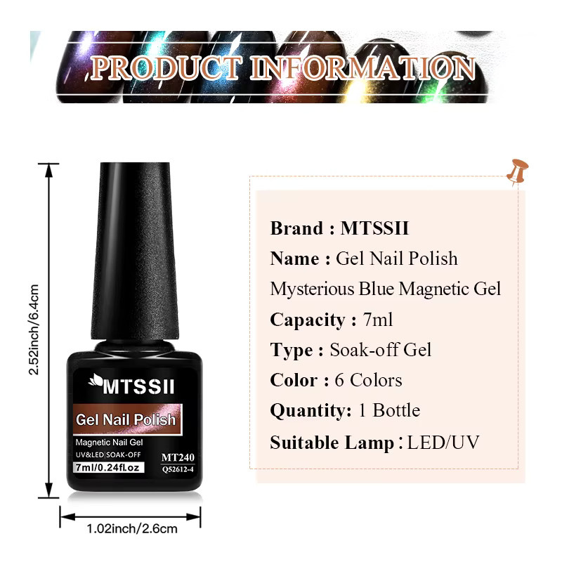 Mtssii Nagellack, Blau, Schimmernd, 7 ml - Bild 6