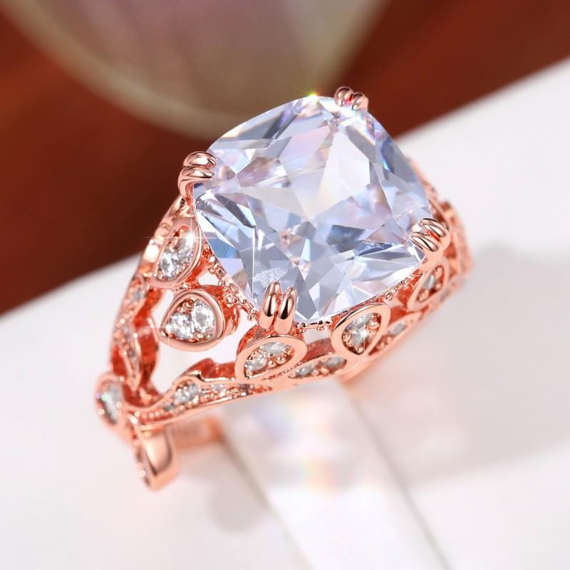 Huitan Ring, Kupfer, Roségold, Zirkonia, Damen - Bild 1