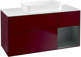 V&B Waschtischunterschrank Finion in Blau Matt mit Regal Rechts mittig - Bild 1