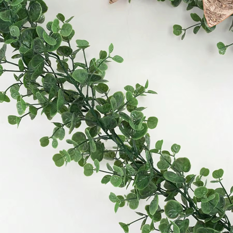 ZQCY Künstliche Hängepflanze aus Eukalyptus und Efeu in Grün und Pink aus Kunststoff für Garten, Büro und Hochzeitsdekoration - Bild 3