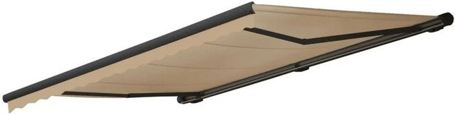 Elektrische Kassetten-Markise H123 mit Volant aus Polyester in Creme und Anthrazit, B/T: 4,5 x 3 m - Bild 2