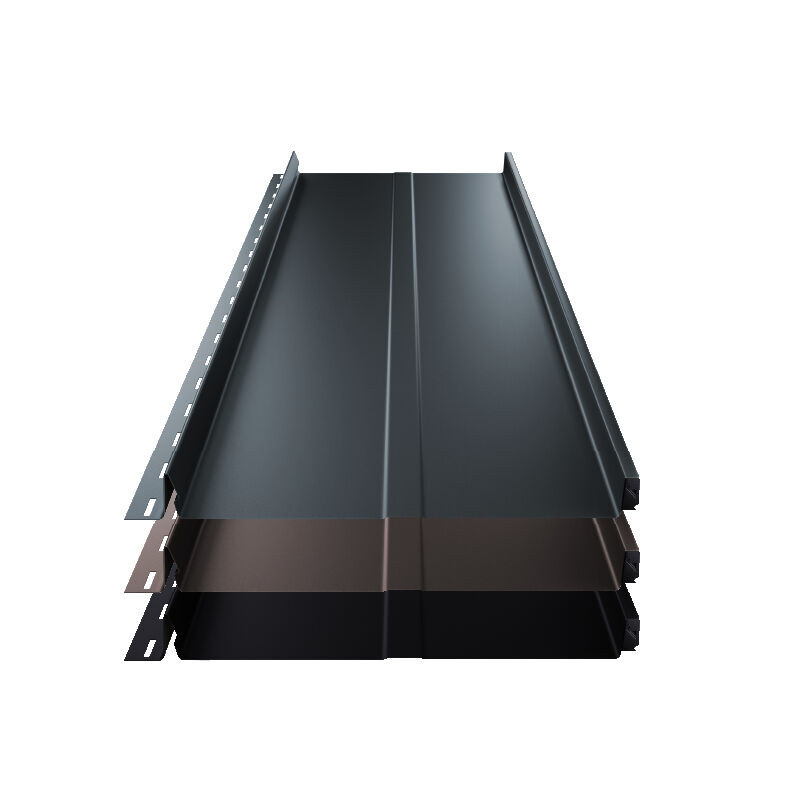 ThyssenKrupp Stehfalz Terrano Dach und Wand aus Stahl in Anthrazit mit Prägung, Breite: 31,6 cm, Materialstärke: 0,50 mm - Bild 1