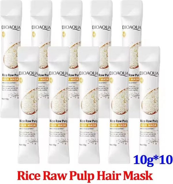 BIOAOUA Haarmaske mit Hyaluronsäure und Panthenol, 10 Stück, Trockenes Haar - Bild 1
