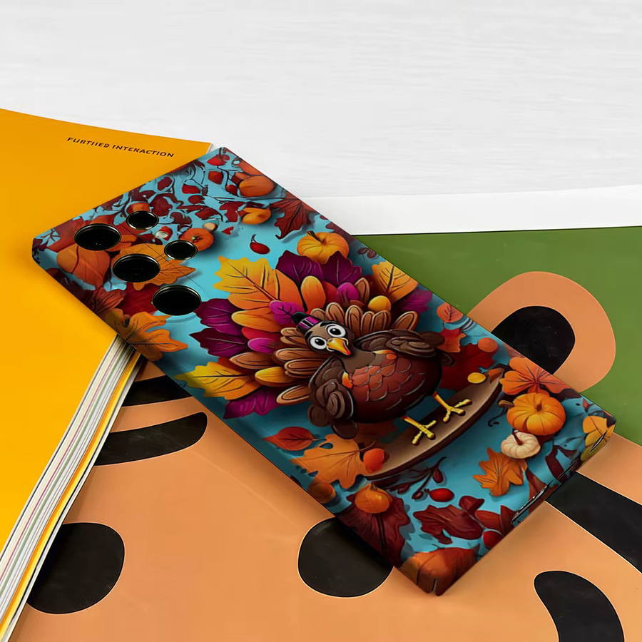 Aurbe Handyhülle für Samsung Galaxy S26 S25 S24 S23 Ultra Plus mit HD Hard Turkey Harvest Design in Multicolour - Bild 3