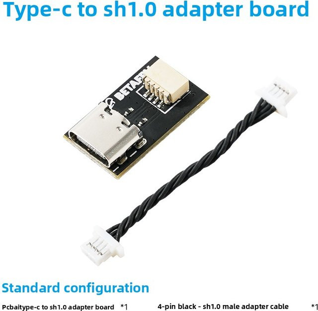 BETAFPV Einstellparameter-Adapterkabel Typ-C auf SH1.0 Adapterplatine in Schwarz - Bild 1