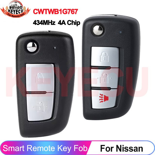KEYECU Auto-Fernbedienungsschlüssel mit 4A Chip und 433 MHz für Nissan Rogue X-Trail Qashqai Juke, Farbe: Schwarz - Bild 1