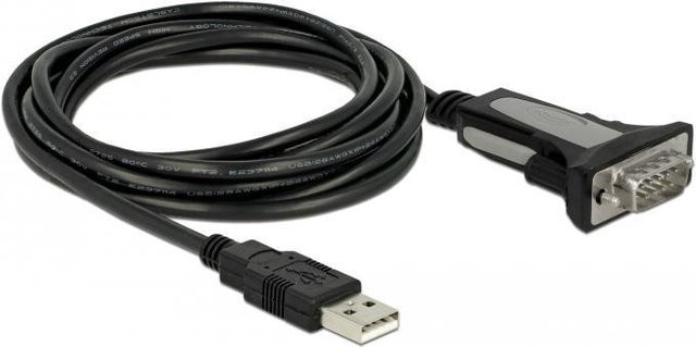 DeLOCK USB-Adapter auf RS-232 DB9 Seriell-Kabel in Schwarz, Länge: 3,0 m - Bild 1