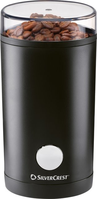 SILVERCREST Elektrische Kaffeemühle SKME 180 C2 mit Edelstahlklingen in Schwarz und Transparent - Bild 1