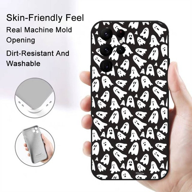 Samsung Handyhülle mit klassischem Halloween-Geist-Design für S20 S21 S22 S23 S24 FE Plus Ultra aus weichem TPU - Bild 1