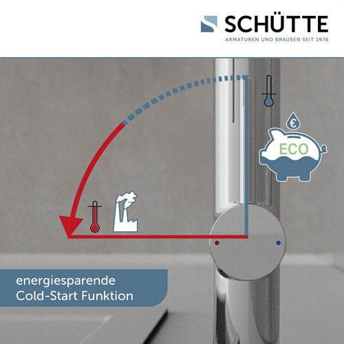 SCHÜTTE Spültischarmatur Stilo mit Soft-Touch Schlauch und Spritzfunktion in Chrom-Schwarz und Silber - Bild 2