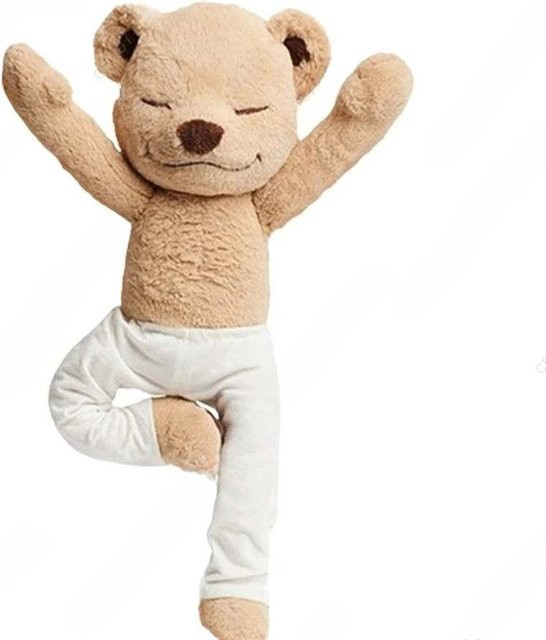 Binchi Fitness Yoga-Bär, Plüschtier, braun, weiß, ab 14 Jahren - Bild 1