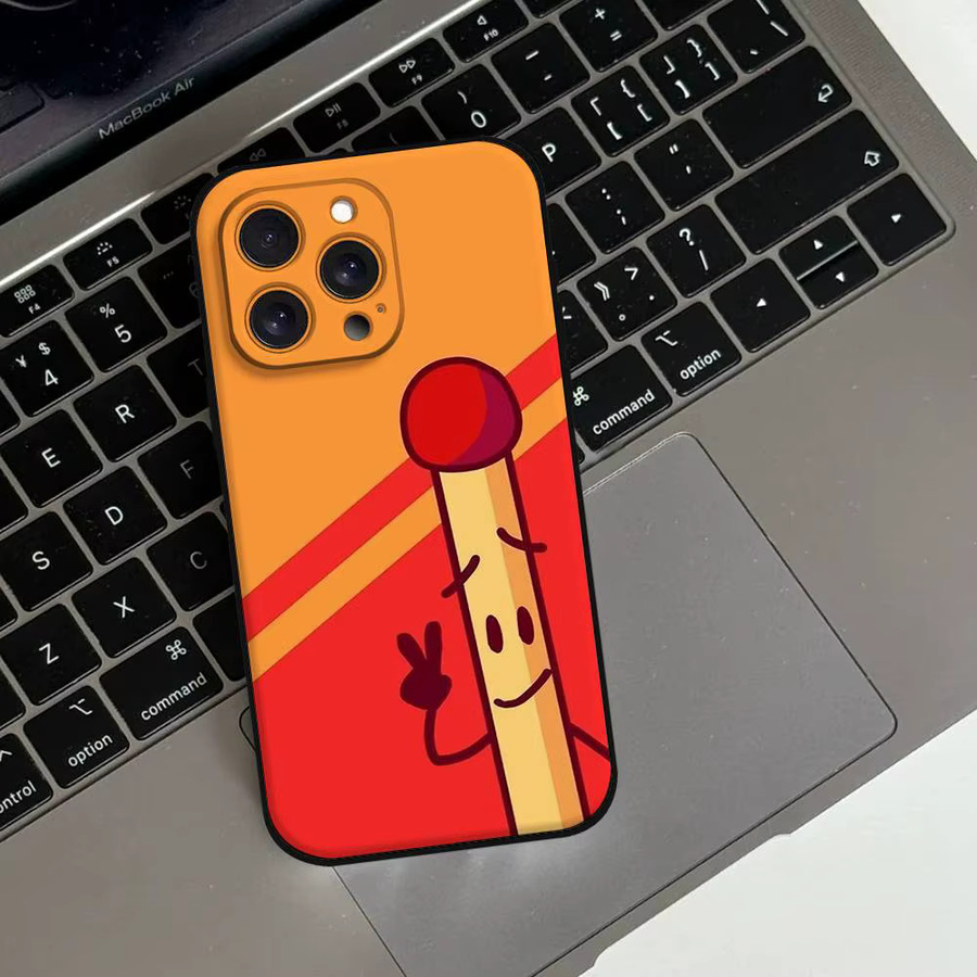 Mesuca Bfdi Battle For Dream Island Handyhülle für iPhone 11 bis 17 Pro Max, Schwarz/Mehrfarbig, Weiche Schutzhülle - Bild 4