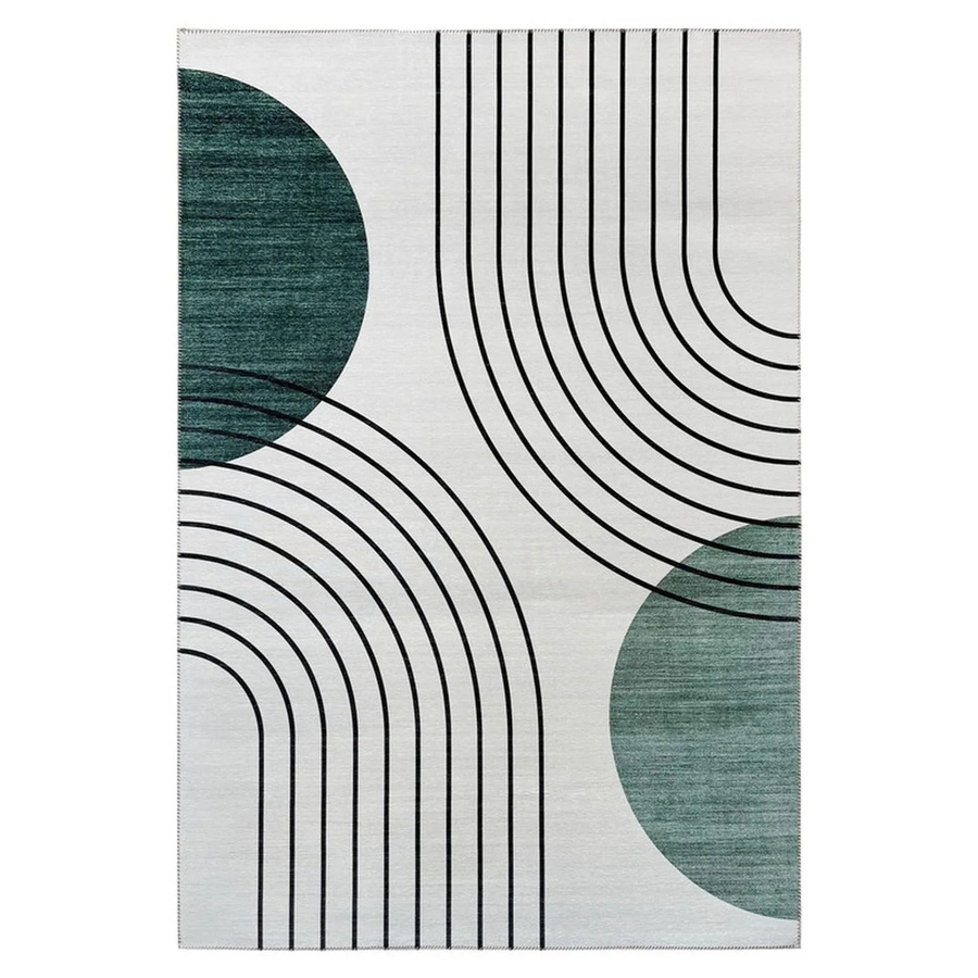 Vercai Rugs Teppich Fenix Linien in Grün und Beige mit geometrischem Retro-Design, B: 120 cm, L: 180 cm - Bild 2