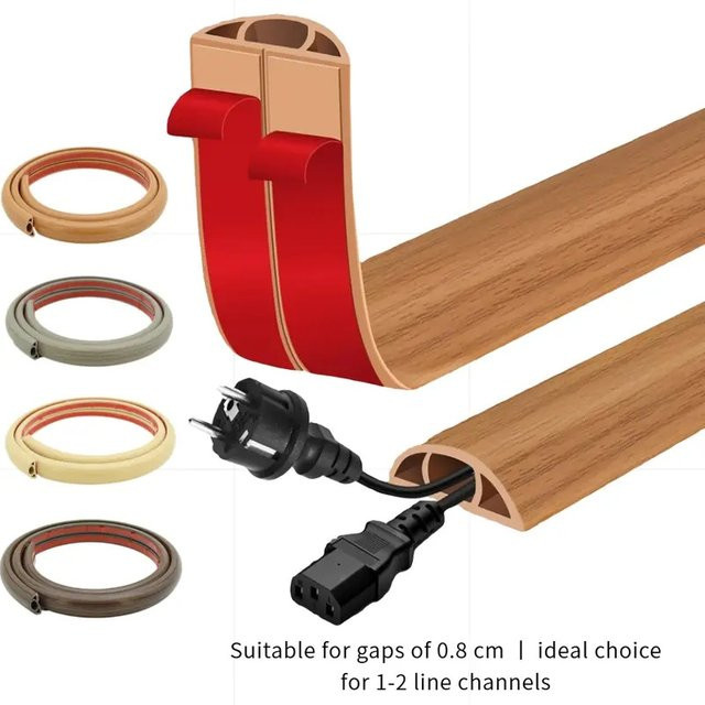 Flexibler Bodenkabelkanal aus PVC in Gelb, selbstklebend, B/H: 100 x 1 cm - Bild 1