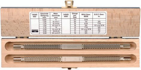 Bahco Doppel-Gewindefeilen-Satz 1450D/2 in Silber, 2-teilig mit Gewindetabelle - Bild 1