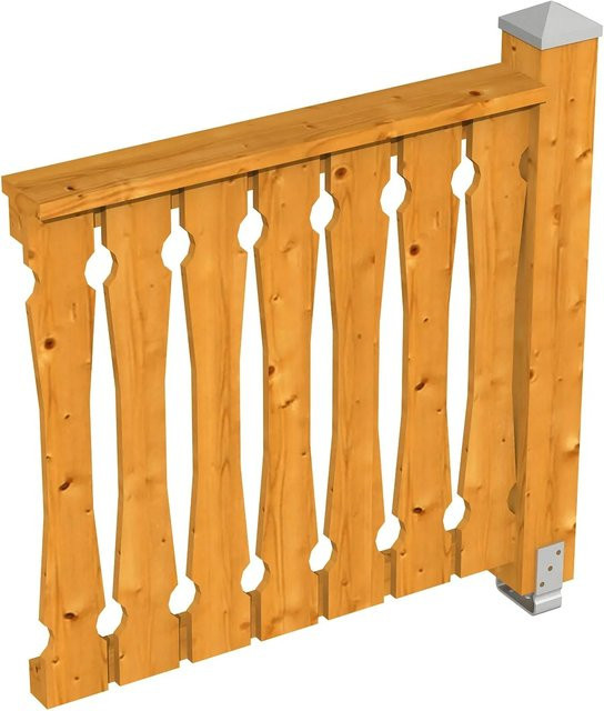 Skan Holz Brüstung aus Fichte in Eiche hell, B: 108 cm, H: 96 cm - Bild 1