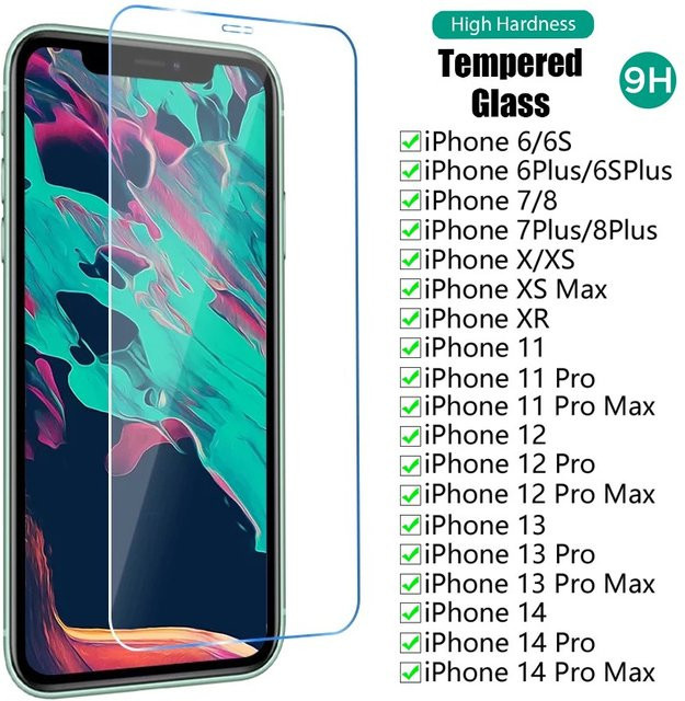 2 Stück SnakeGlass HD Schutzglas für iPhone 11 12 13 14 15 Pro Max Mini Plus XS XR und iPhone 8, gehärtetes Displayschutzglas, transparent - Bild 1