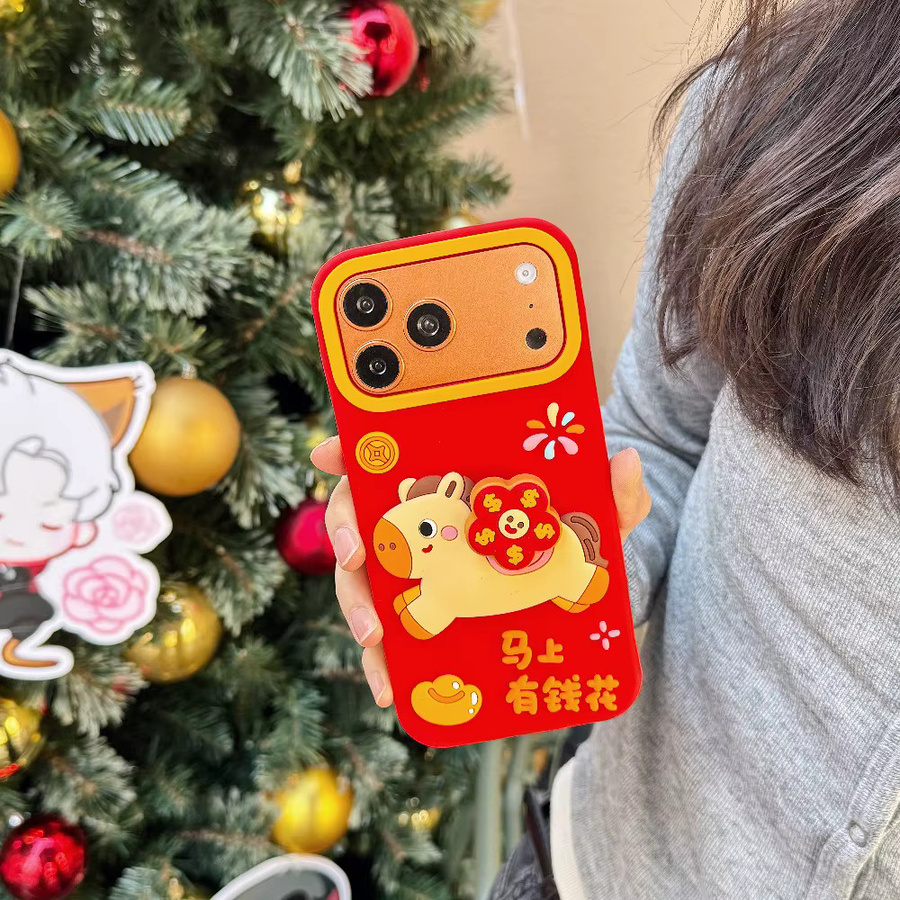 Rotierende Handyhülle für iPhone 13 bis iPhone 17 Pro Max in Rot zur Stressbewältigung - Bild 3