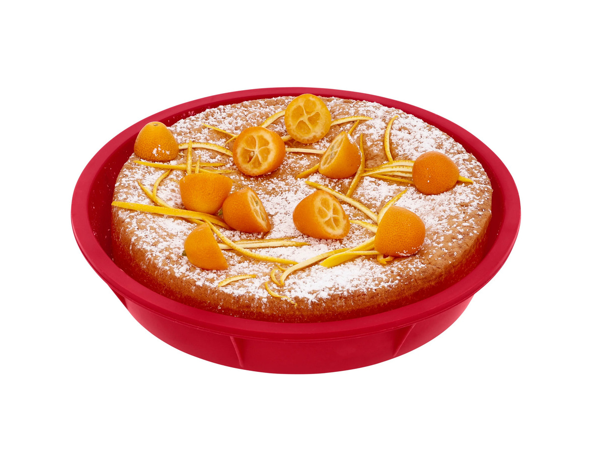 SILVERCREST Silikon-Backform rund für Biskuitkuchen, Rot, Durchmesser: 24,0 cm - Bild 2