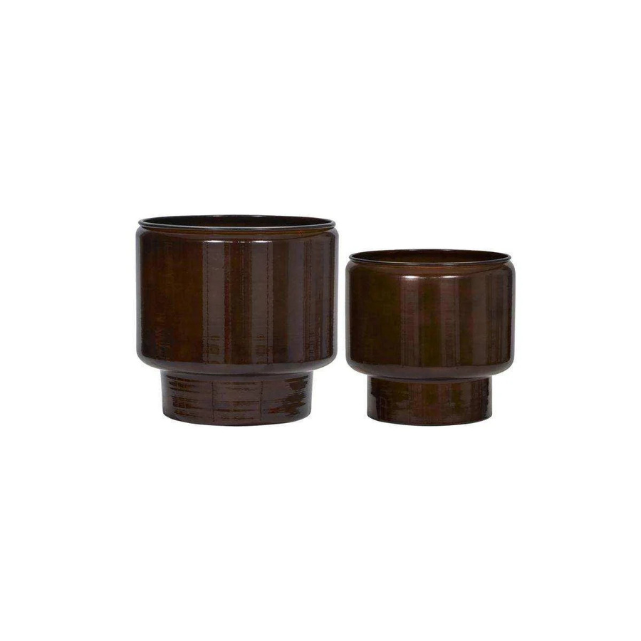 House Doctor Töpfe Pile braun aus Stahl Höhe: 37 cm, Breite: 36 cm, Tiefe: 36 cm - Bild 1