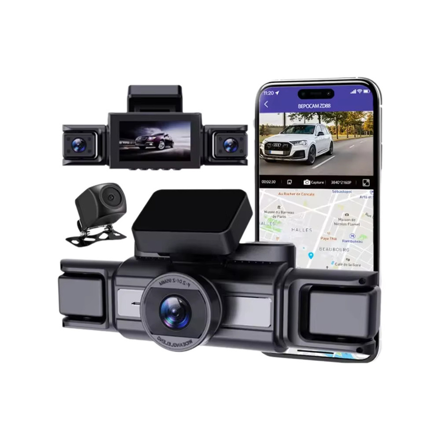 BEPOCAM Dashcam 4K UHD mit 360 Grad Innenansicht, WLAN, GPS, WDR und Nachtsicht, inklusive 24-Stunden-Parküberwachung, Schwarz - Bild 5