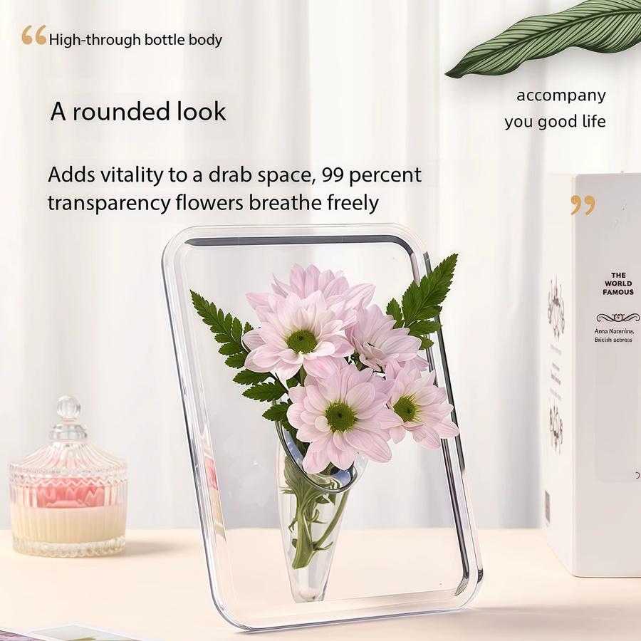 YOCITY Moderne Acryl-Vase Transparent als Fotorahmen für Hydroponik und Wohndekor - Bild 1