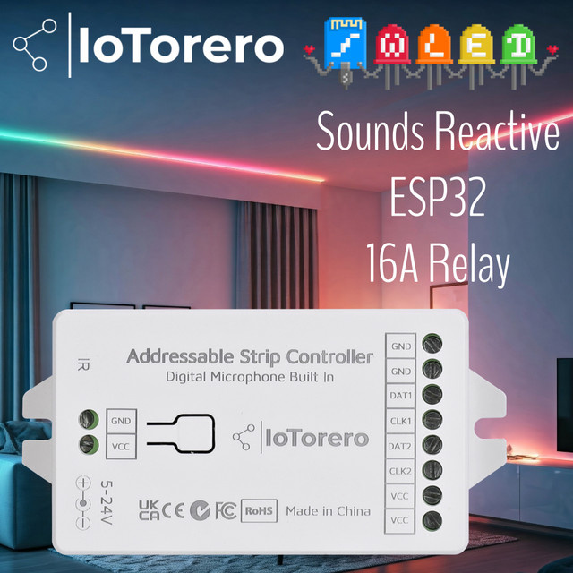 IoTorero WLED Hochleistungs-Adressierbarer Streifencontroller mit WiFi für WS2811 WS2812B WS2814 WS2815 RGBIC in Weiß - Bild 1