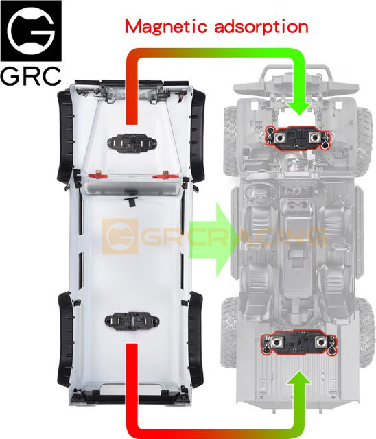GRC magnetische Stealth-Fahrzeugschalensäule, 1:10, Zubehör - Bild 1