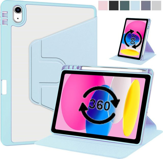Rotierende Tablet-Hülle für Apple iPad 11. Generation 11 Zoll mit Stifthalter und horizontalem sowie vertikalem Ständer in Grau - Bild 1