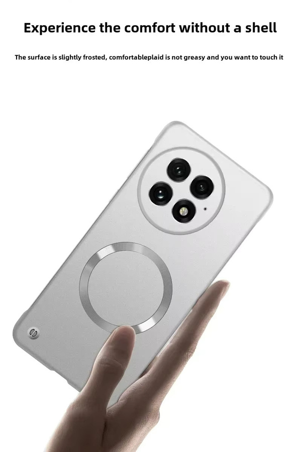 Magnetische Handyhülle für OnePlus Ace 6 und Ace 513R 12 Nord, ultradünnes metallisches Design, rahmenlos und stoßfest, Farbe: Silber - Bild 3