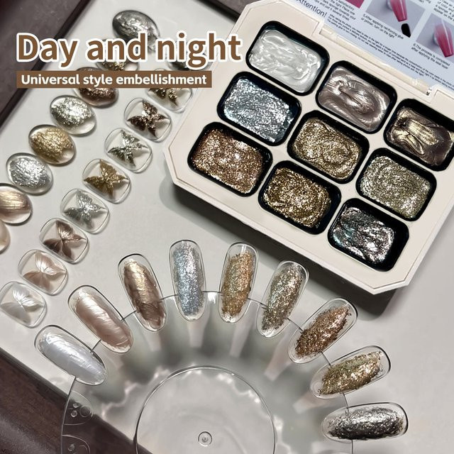 DUOLINGDAI Nagellack-Set, 9 Farben, schimmernd, Damen - Bild 1