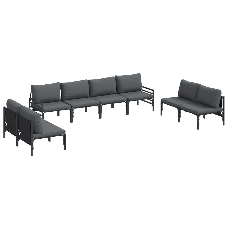vidaXL Garten-Sofa-Set 8-teilig aus Stahl in Anthrazit - Bild 2