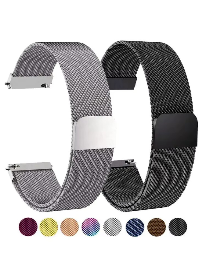 VNWCT Uhrenarmband Edelstahl, Milanaise, Silber, 16 mm/18 mm/20 mm/22 mm - Bild 3