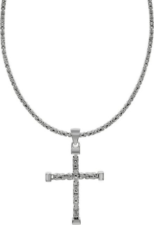 Zeeme Halskette 925 Silber, Kreuz-Anhänger, 55 cm, Herren