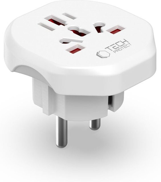 Netzwerkadapter Tech-Protect für US, UK, AU, FI und CN in Weiß - Bild 1