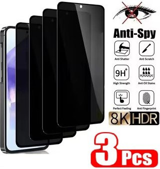3er-Pack Privatsphäre Glas-Displayschutz für Samsung Galaxy F15 F55 F62 F12 Aquantum 4 5 Xcover 6 7 A12 Nacho, Transparent, NFC-kompatibel - Bild 1
