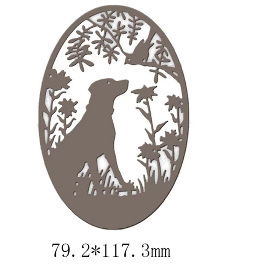 Metall Schneidestempel Schablonen mit Hund und Vogel Motiv für DIY Scrapbooking, Kartenherstellung und Papierprägung - Bild 2
