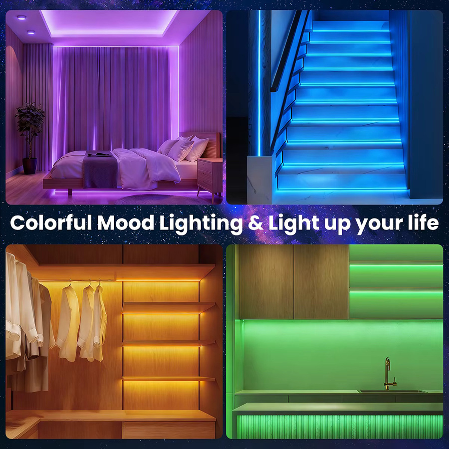 Intelligenter RGB Neon-Flex LED-Lichtstreifen in Multicolour mit Musik-Synchronisation, IP65 wasserdicht und USB-Anschluss für Party und Schlafzimmerdekoration - Bild 5