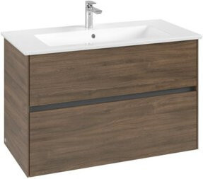 V&B Waschtischunterschrank Collaro in Arizona Oak mit mittiger Waschbeckenplatzierung, B/T/H: 96,1 x 48 x 48 cm - Bild 1